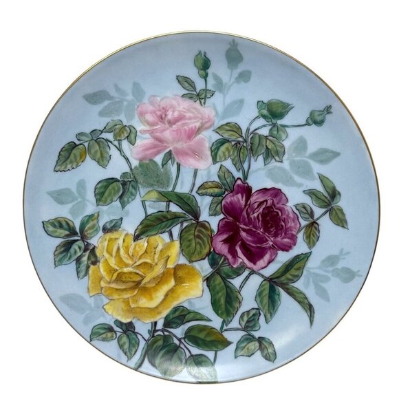 H & Co. Roses Plate Handpainted Porcelain Antique Haviland Limoges France 11" - Picture 2 of 11